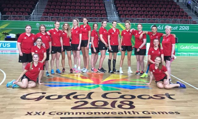 The Wales netball team at the Gold Coast 2018 Commonwealth Games