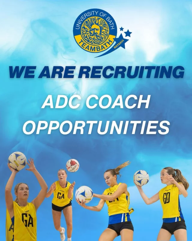 📣 We’re hiring! Team Bath Netball is on the lookout for passionate, UKCC Level 2 qualified coaches to join our Futures Pathway Programme 💙💛

We have three exciting opportunities available for the 2025/26 season:

📍 Truro – Assistant Coach
📍 Exeter – Lead Coach
📍 Glastonbury – Assistant Coach

If you’re driven to develop young talent and be part of a high-performance environment, we’d love to hear from you!

📧 To apply, send your CV to tbnfutures@bath.ac.uk by Wednesday 25th June at 4pm.

#impossibletoignore #blueandgold