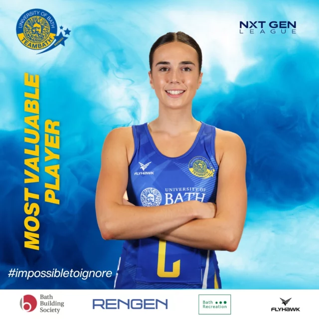 Congratulations to our MVP from today's fixture midcourt magician @phoebemaslenn #impossibletoignore #nxtgen #blueandgold